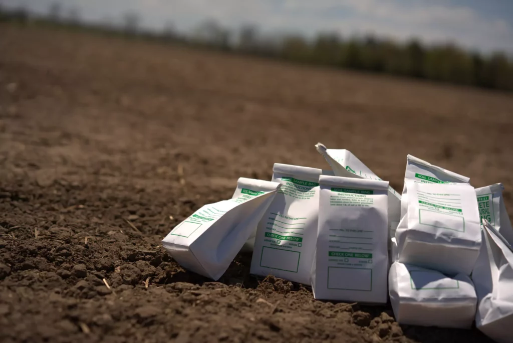 Soil Samples on farmers field image